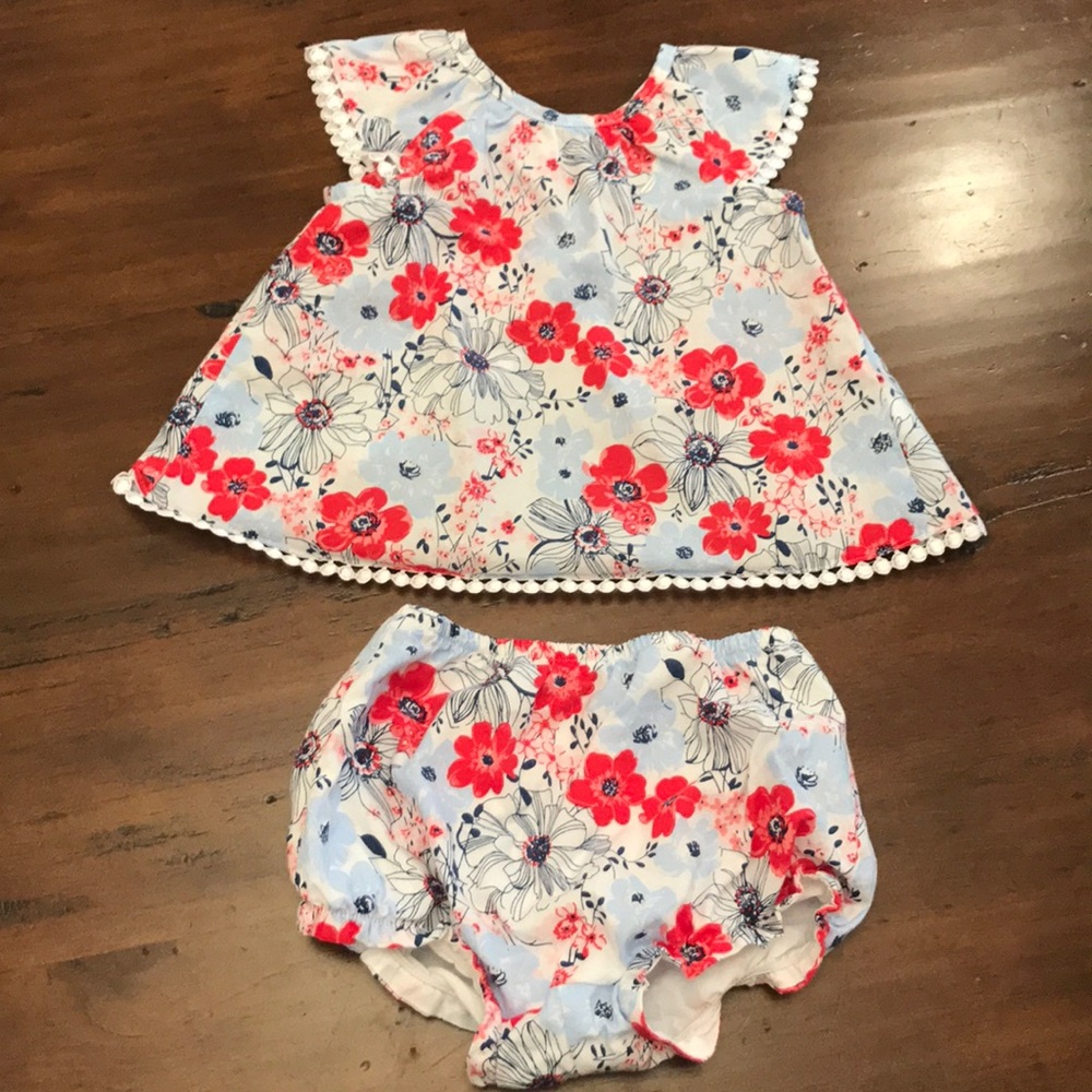 Nautica Floral open back Baby Set 3-6M